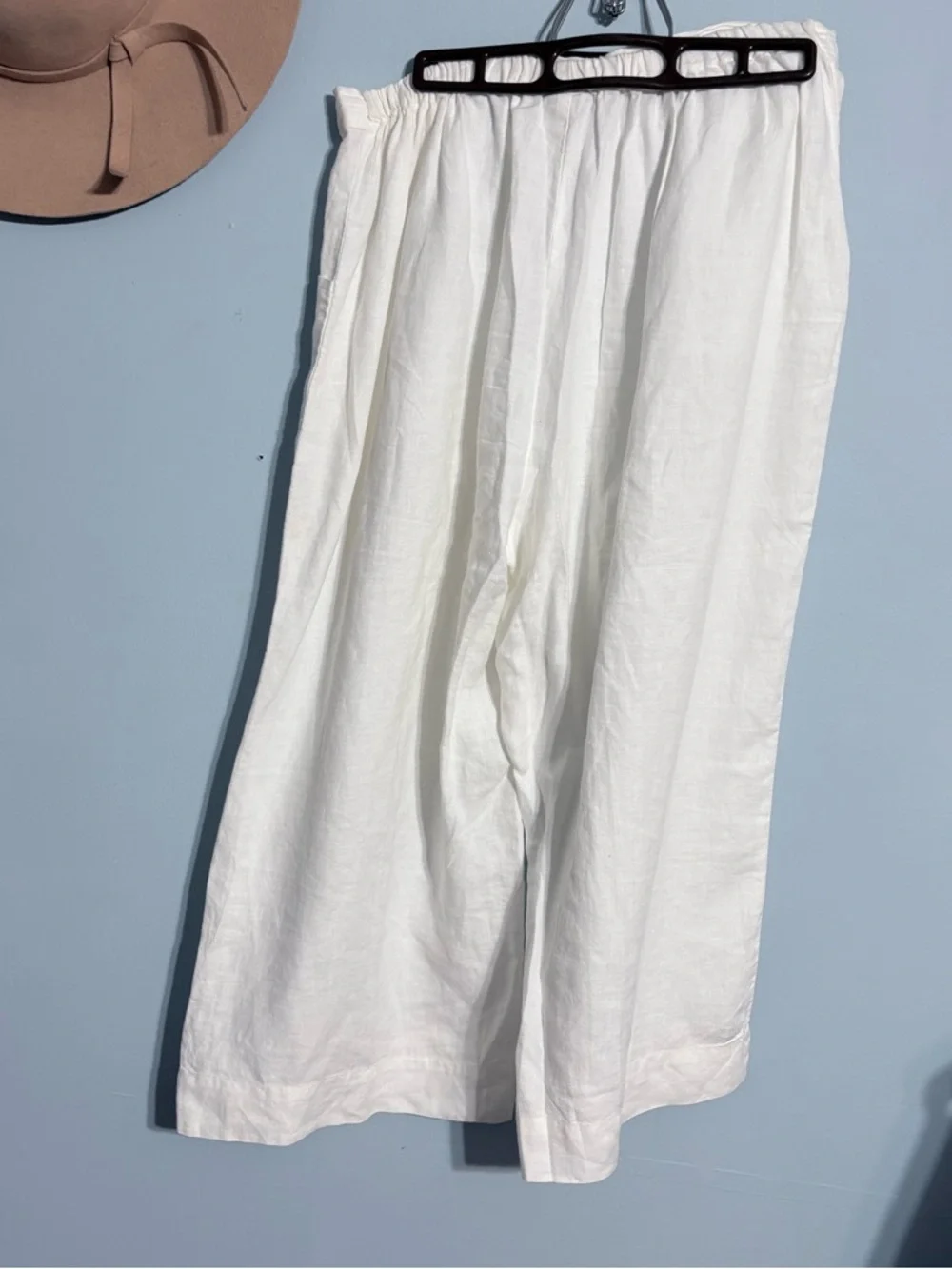 White Linen Wide-Leg Pants from Habitat size M - Picture 3 of 5